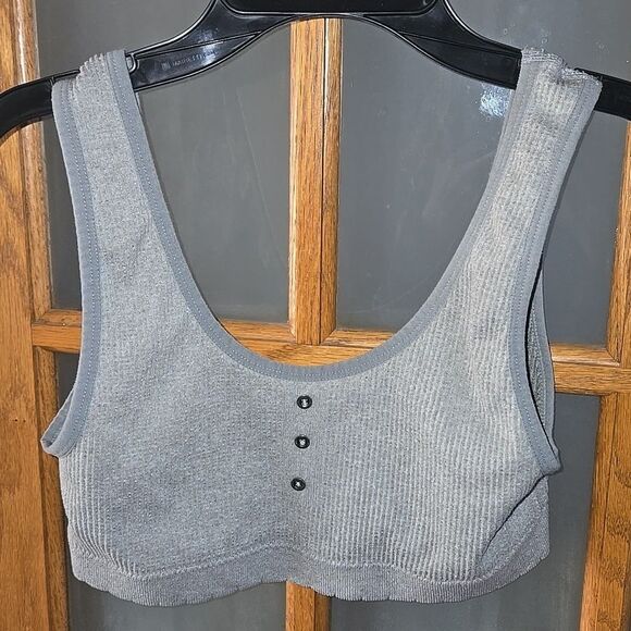 Lucky brand seamless ribbed bralette Light Gray Comfort Womens Slip On Bra - Picture 11 of 16